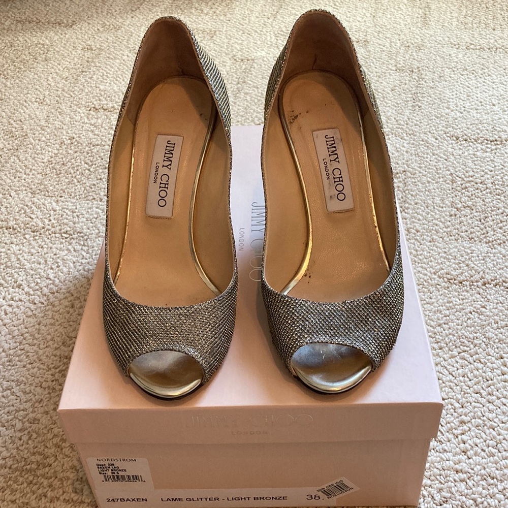 Jimmy Choo Gold Heels, size 38.5